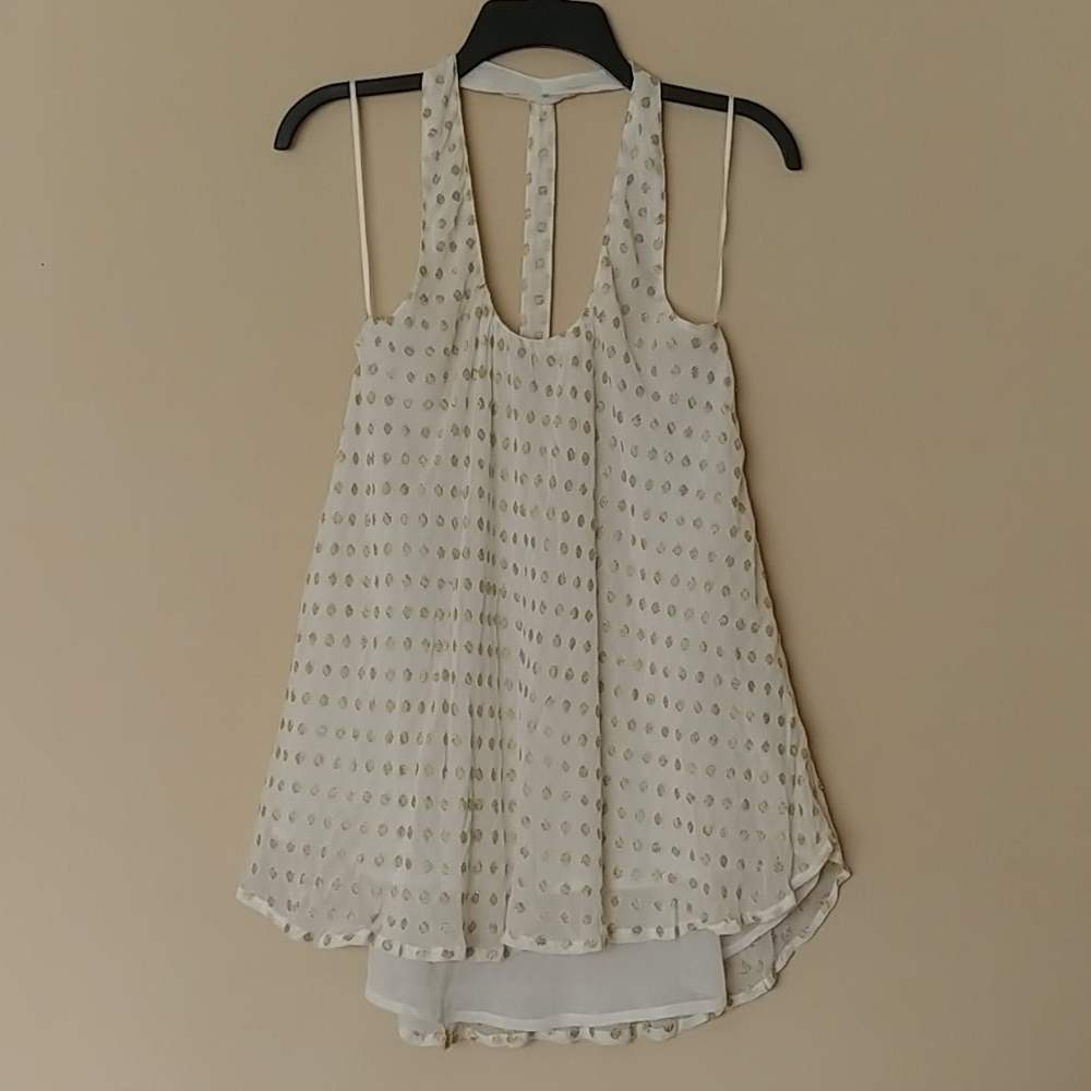 White and gold halter top